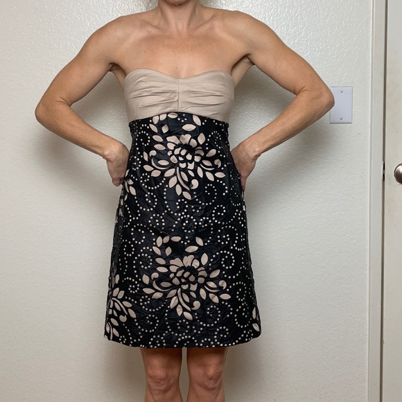 Strapless lazer floral design cut out back dress - Picture 1 of 6